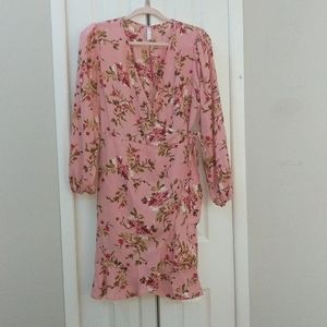 Midi pink floral dress NWT